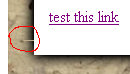 Screenshot of the little line that shows up in IE6